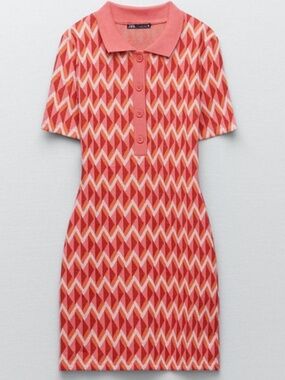 Zara Jacquard dress in pink